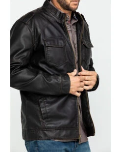 Cody James Men's Backwoods Distressed Faux Leather Moto Jacket  -Cody James 2000282518 200 P4