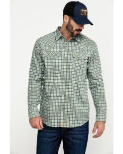 Cody James Men's FR Woven Plaid Print Long Sleeve Button Down Work Shirt -Cody James 2000284553 300 P1 1