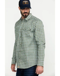 Cody James Men's FR Woven Plaid Print Long Sleeve Button Down Work Shirt  -Cody James 2000284553 300 P3