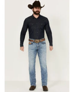 Cody James Core Men's Clover Leaf Light Wash Stretch Slim Straight Jeans 