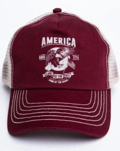 Cody James Men's Burgundy America Free Patch Mesh Ball Cap -Cody James 2000296730 640 P4