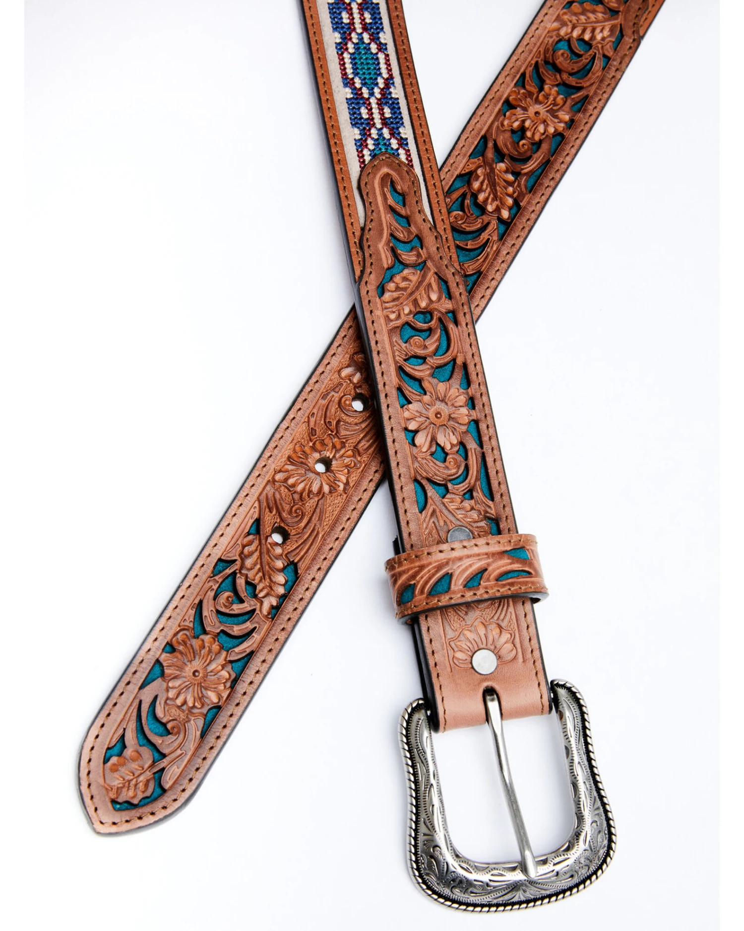 Cody James Men's Multicolor Cross Stitch Western Belt 2 Cody James Men's Multicolor Cross Stitch Western Belt - Image 2
