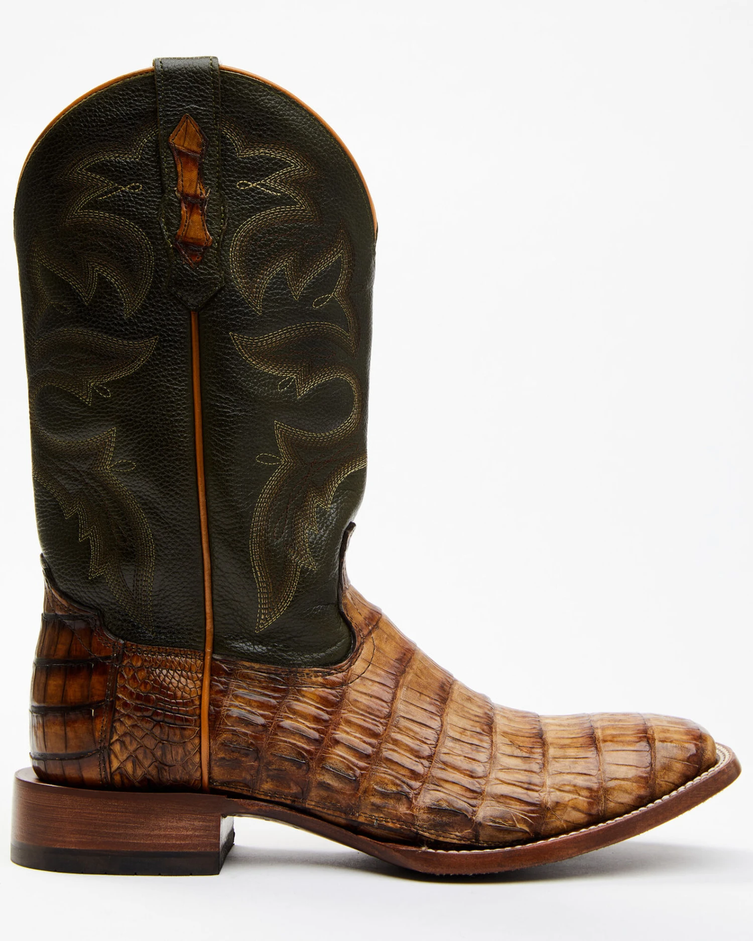 Cody James Men's Brown Exotic Caiman Tail Skin Western Boots - Broad Square Toe 7 Cody James Men's Brown Exotic Caiman Tail Skin Western Boots - Broad Square Toe - Image 7