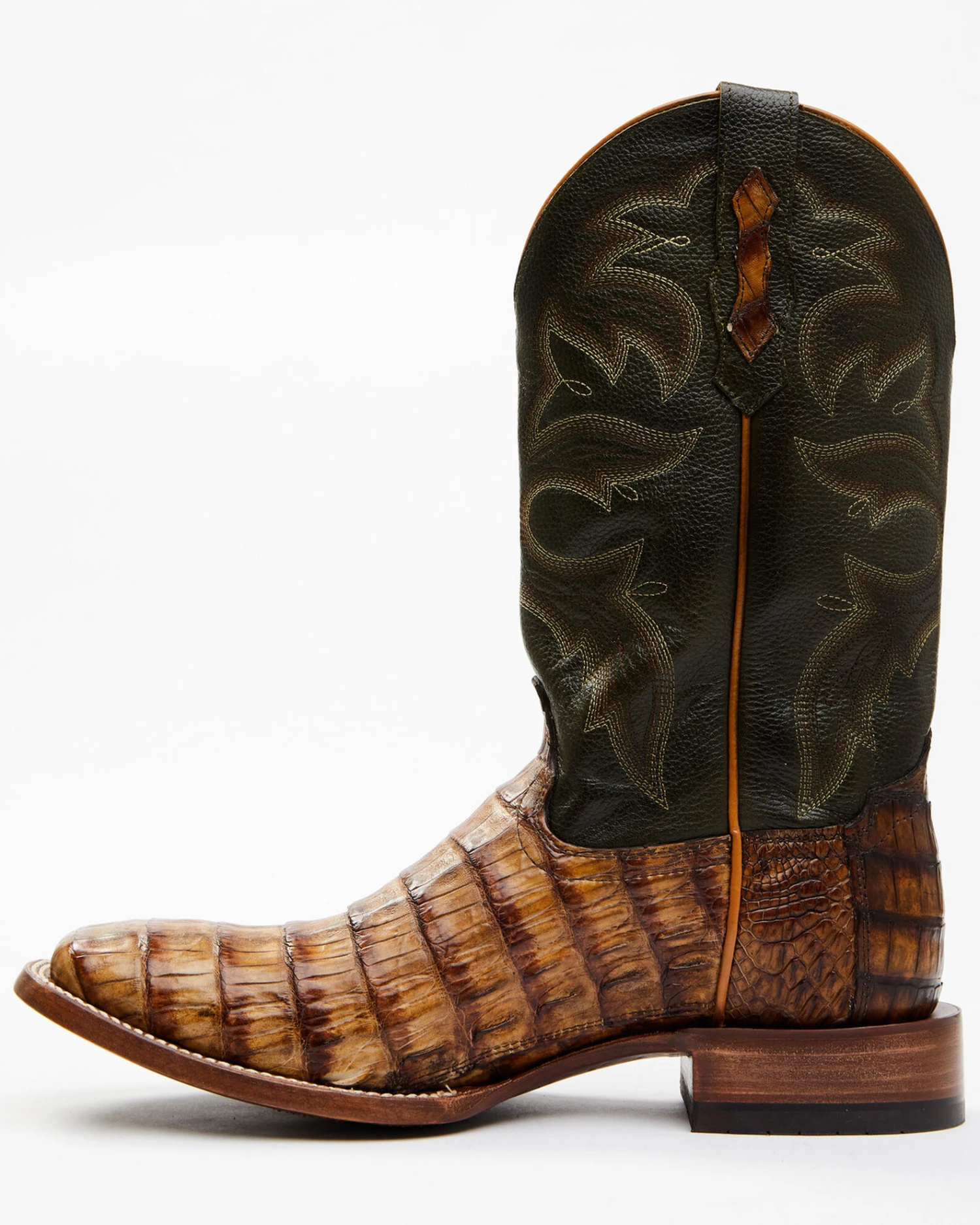 Cody James Men's Brown Exotic Caiman Tail Skin Western Boots - Broad Square Toe 2 Cody James Men's Brown Exotic Caiman Tail Skin Western Boots - Broad Square Toe - Image 2