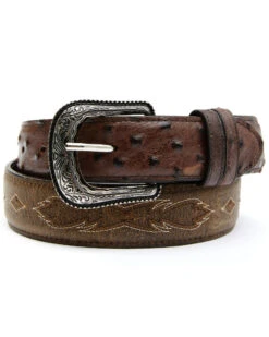 Cody James Men's Full-Quill Ostrich Embroidered Western Belt