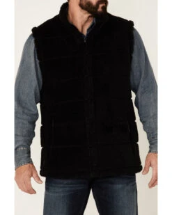 Cody James Men's Black Mesa Quilted Snap-Front Sherpa Vest  -Cody James 2000343385 001 P3
