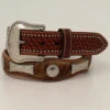 Cody James Men's Scallop Hair-On Basketweave Concho Western Belt