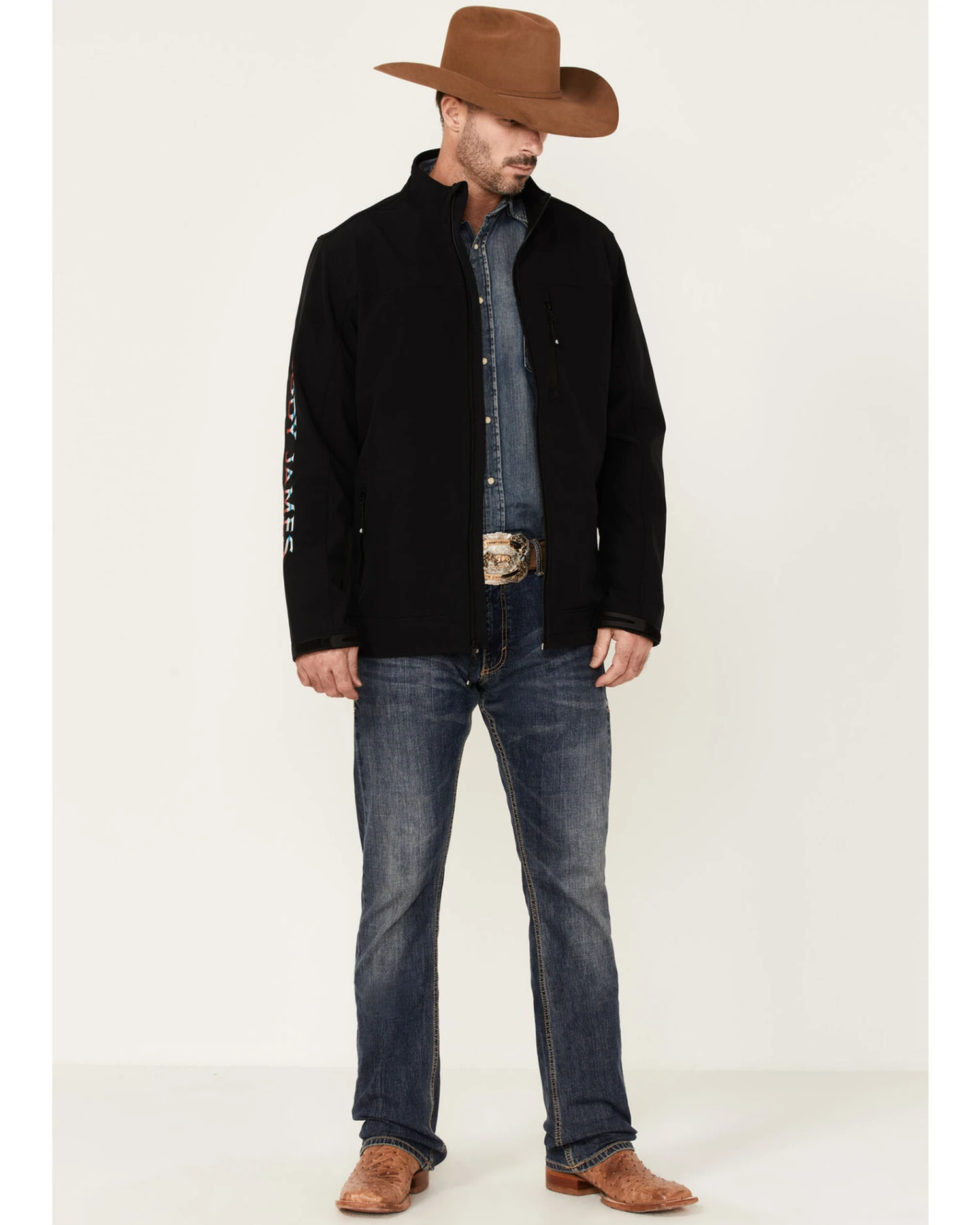 Cody James Core Men's Serape Logo Sleeve Zip-Front Steamboat Jacket 2 Cody James Core Men's Serape Logo Sleeve Zip-Front Steamboat Jacket - Image 2