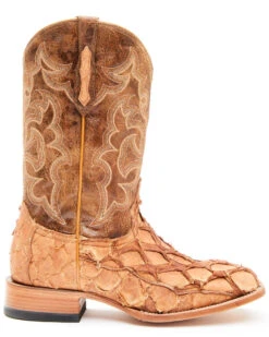Cody James Men's Caramel Matte Pirarucu Exotic Western Boots - Broad Square Toe -Cody James 2000351586 255 P2 1