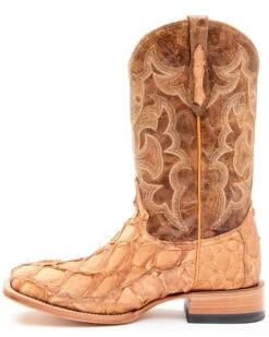 Cody James Men's Caramel Matte Pirarucu Exotic Western Boots - Broad Square Toe -Cody James 2000351586 255 P3 1
