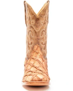Cody James Men's Caramel Matte Pirarucu Exotic Western Boots - Broad Square Toe  -Cody James 2000351586 255 P4