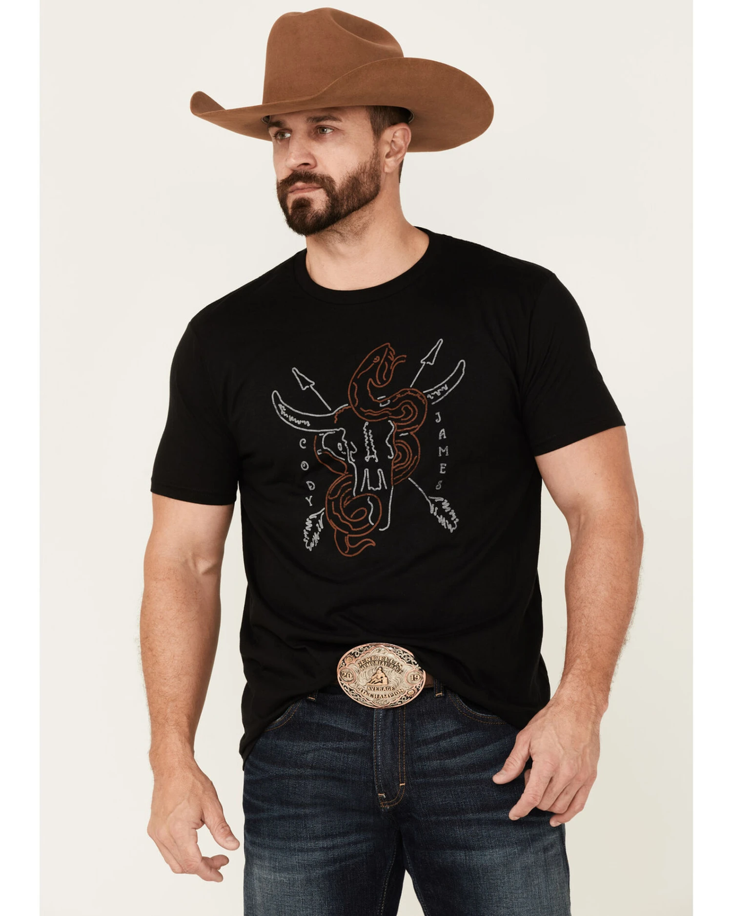 Cody James Men's Crossways Graphic Short Sleeve T-Shirt - Black 1 Cody James Men's Crossways Graphic Short Sleeve T-Shirt - Black