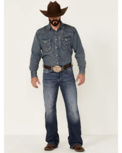 Cody James Men's Double Kicker Medium Dark Wash Stretch Relaxed Bootcut Jeans 