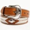 Cody James Men's Embossed Basketweave Rawhide Western Belt
