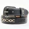 Cody James Men's Black Southwestern Center Inlay Western Belt