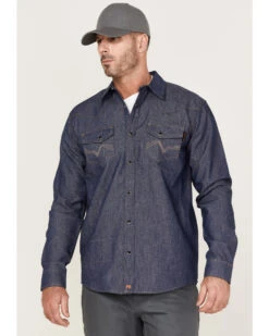 Cody James Men's FR Denim Mount Vernon Long Sleeve Snap Work Shirt 