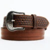 Cody James Men's Embossed Embossed Double Stripe & Basketweave Western Belt