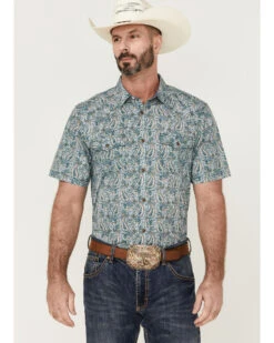 Cody James Men's Vista Paisley Print Short Sleeve Snap Western Shirt - Big & TallÂ