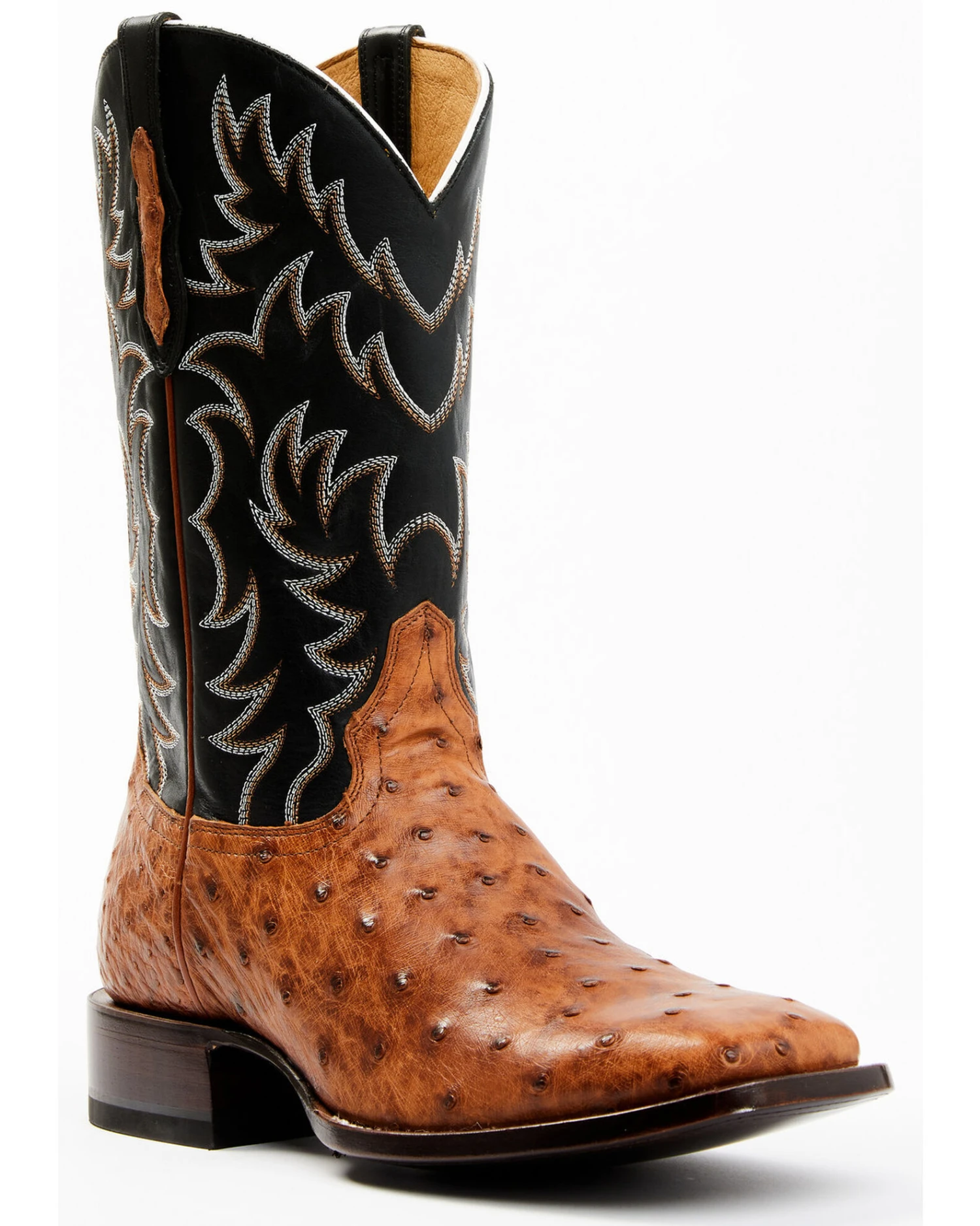 Cody James Men's Full Quill Cognac Ostrich Exotic Western Boots - Broad Square Toe 1 Cody James Men's Full Quill Cognac Ostrich Exotic Western Boots - Broad Square Toe