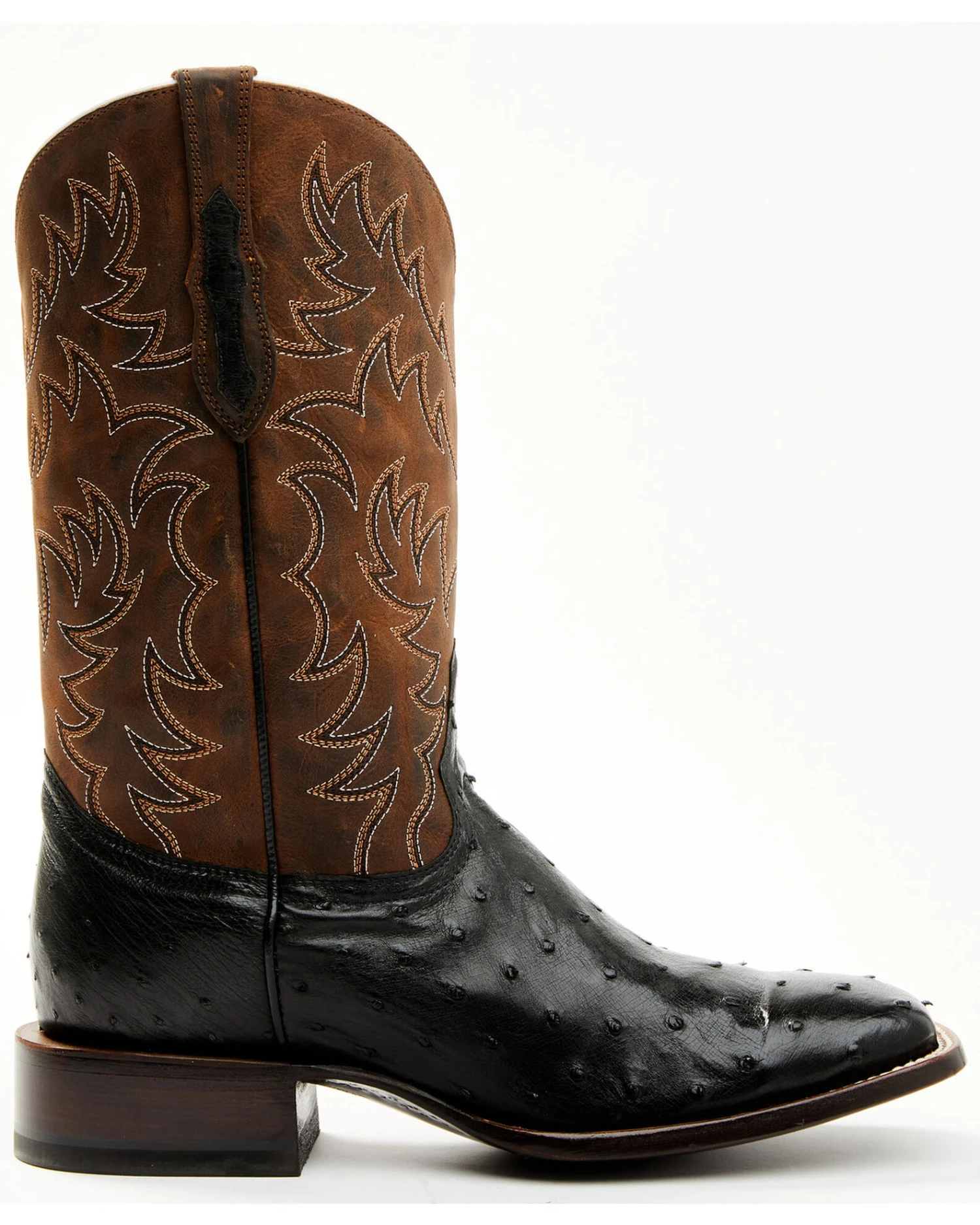 Cody James Men's Saddle Black Full-Quill Ostrich Exotic Western Boots - Broad Square Toe 2 Cody James Men's Saddle Black Full-Quill Ostrich Exotic Western Boots - Broad Square Toe - Image 2