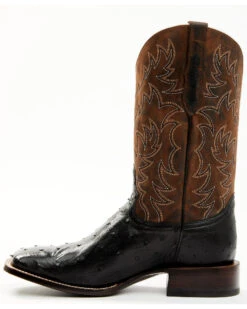 Cody James Men's Saddle Black Full-Quill Ostrich Exotic Western Boots - Broad Square Toe  -Cody James 2000359778 001 P3