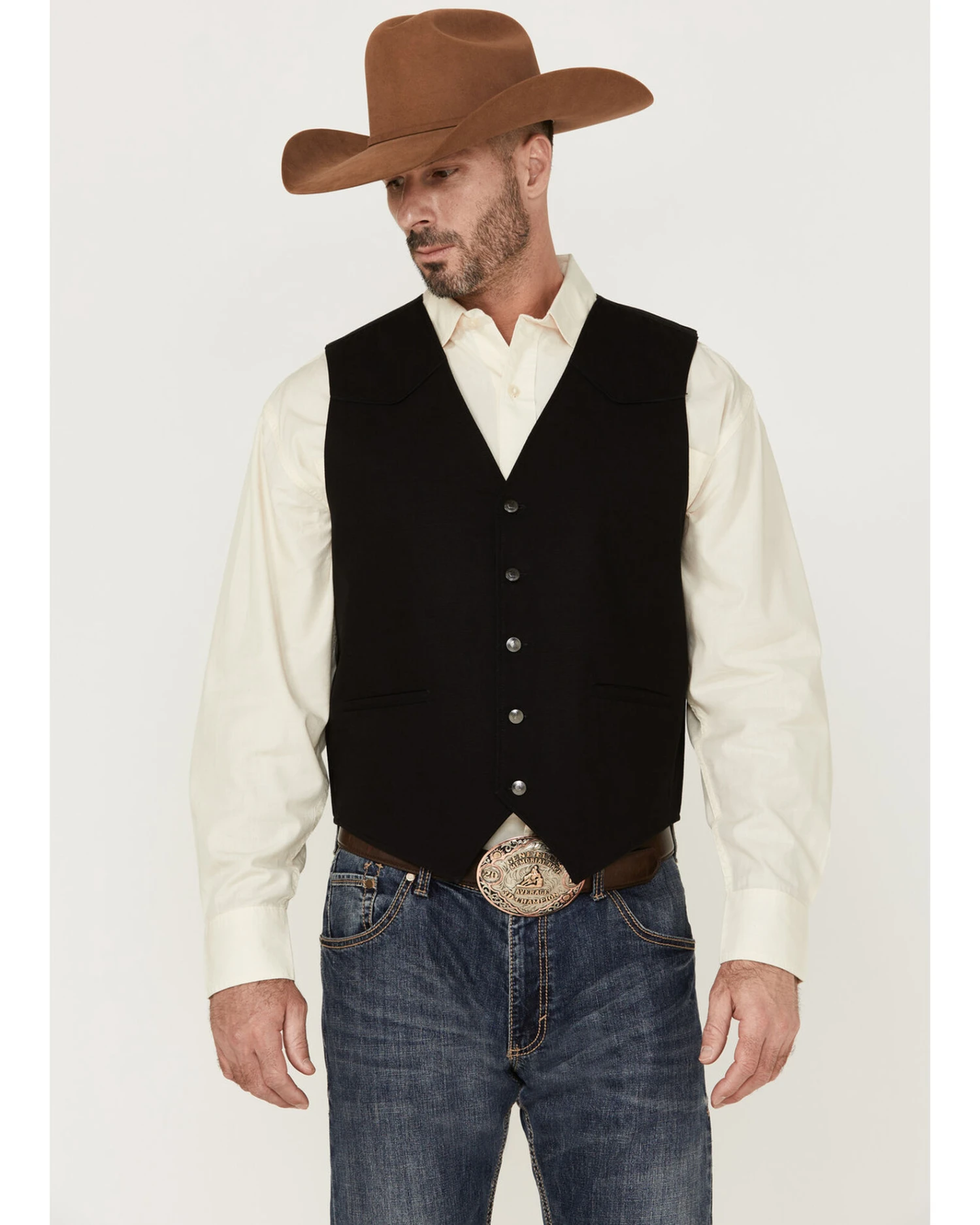 Cody James Men's Highlands Slub Button-Front Western Vest 2 Cody James Men's Highlands Slub Button-Front Western Vest - Image 2