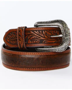 Cody James Men's Ostrich Print Tooled Belt