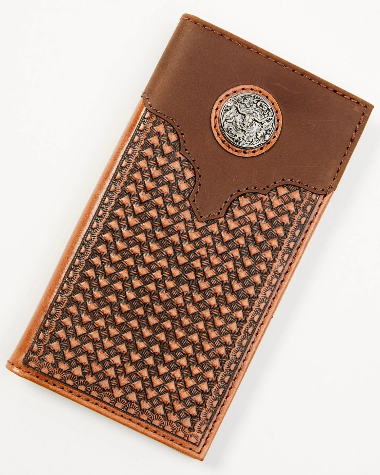 Cody James Men's Longhorn Concho Tooled Leather Rodeo Wallet 1 Cody James Men's Longhorn Concho Tooled Leather Rodeo Wallet