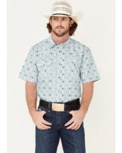 Cody James Men's Wagon Southwestern Print Short Sleeve Western Snap Shirt 