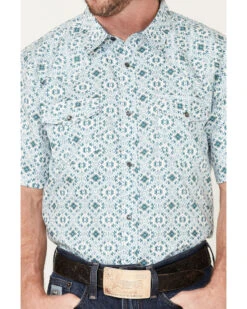 Cody James Men's Wagon Southwestern Print Short Sleeve Western Snap Shirt  -Cody James 2000373897 100 P3