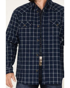 Cody James Men's Ghost Tree Plaid Button Down Sherpa Bonded Western Flannel Shirt Jacket -Cody James 2000373974 410 P3