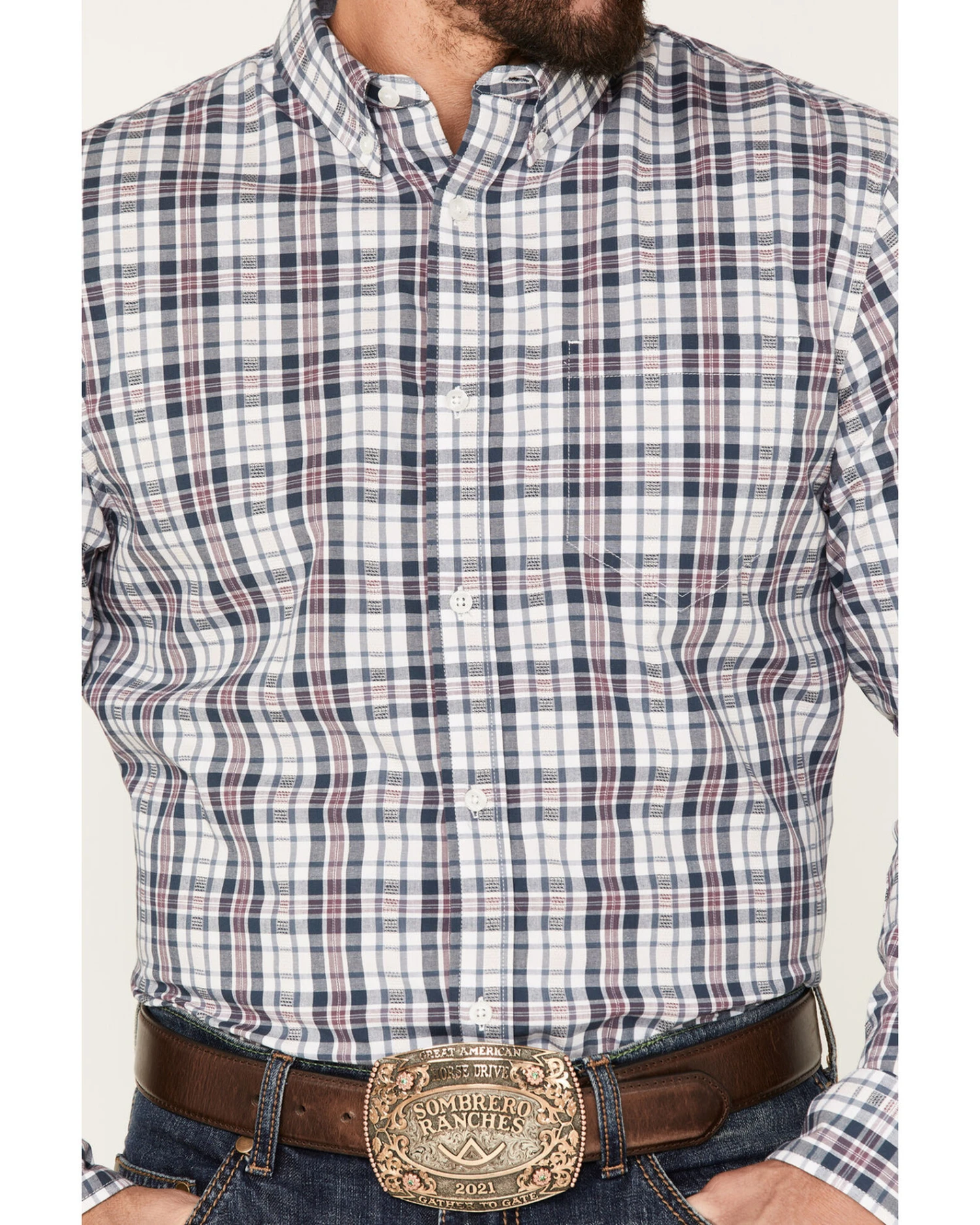Cody James Men's Tonight Small Plaid Print Button-Down Western Shirt 3 Cody James Men's Tonight Small Plaid Print Button-Down Western Shirt - Image 3