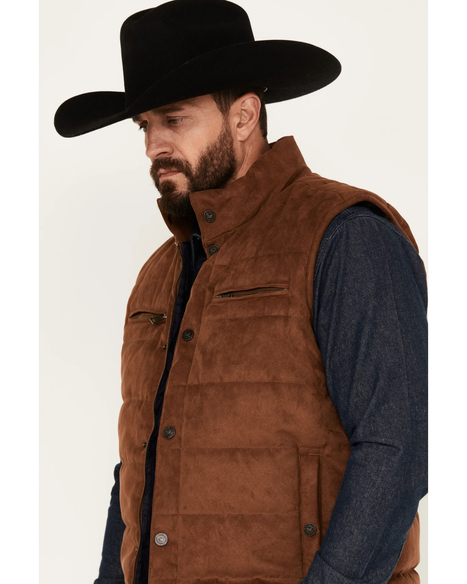 Cody James Men's Faux Suede Puffer Vest 1 Cody James Men's Faux Suede Puffer Vest