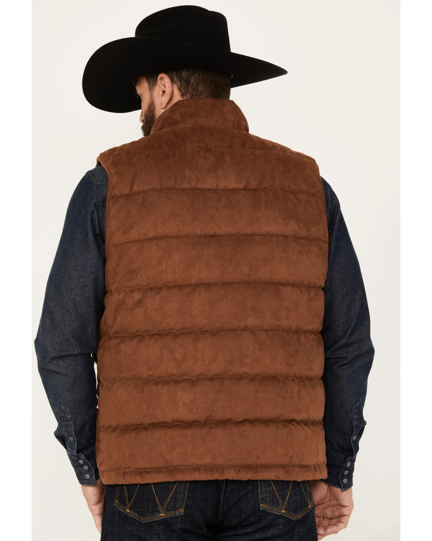 Cody James Men's Faux Suede Puffer Vest 4 Cody James Men's Faux Suede Puffer Vest - Image 4