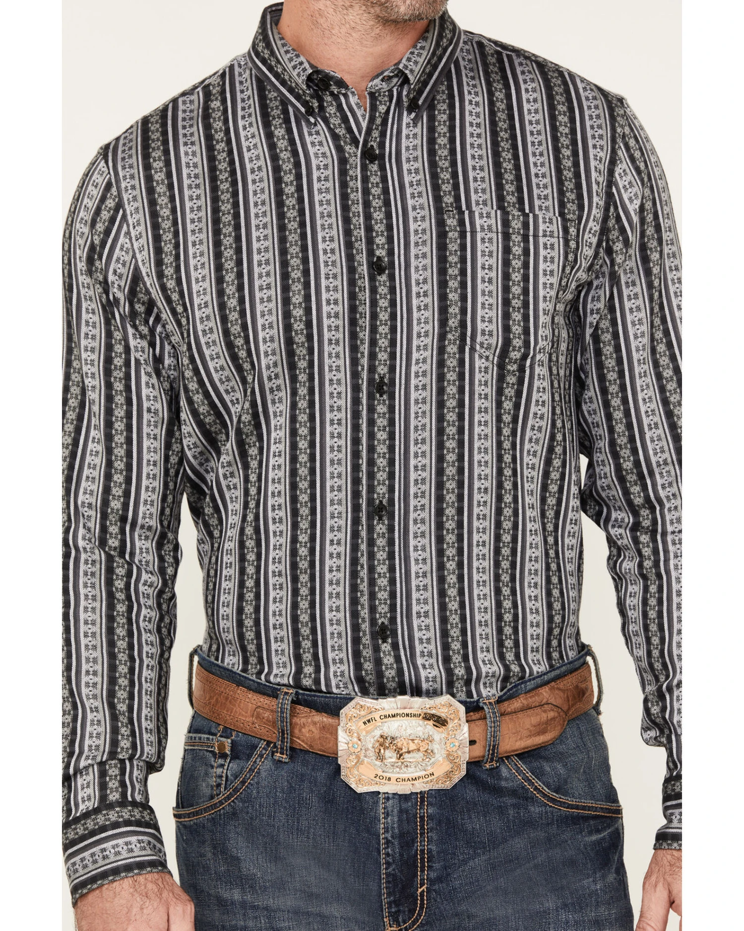 Cody James Men's Wiltern Striped Long Sleeve Button-Down Stretch Western Shirt 4 Cody James Men's Wiltern Striped Long Sleeve Button-Down Stretch Western Shirt - Image 4