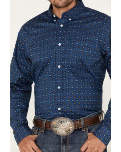Cody James Men's 2nd Round Geo Print Long Sleeve Button-Down Western Shirt