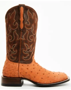 Cody James Men's Exotic Full Quill Ostrich Western Boots - Broad Square Toe